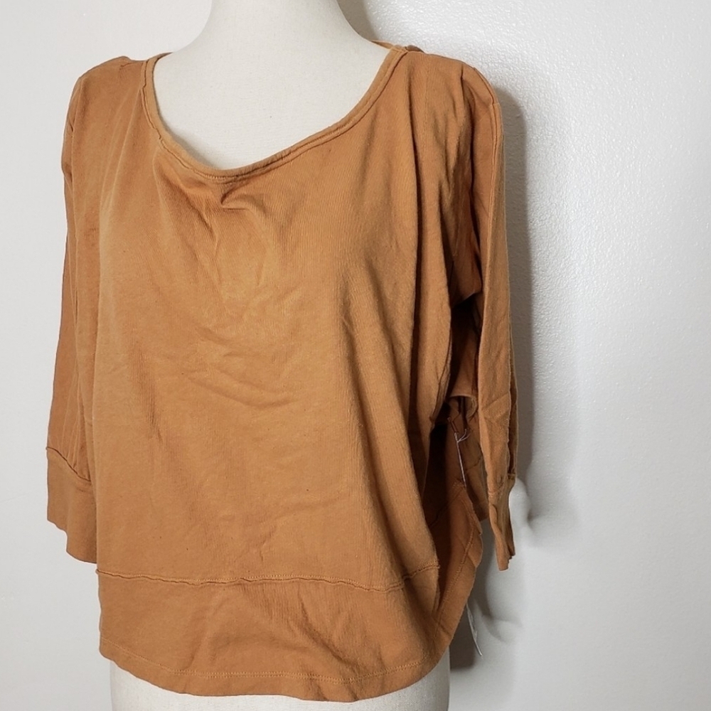 Free People Top Golden Honey V Neckline We the Free Comfy Blouse Bohemian - Picture 3 of 16